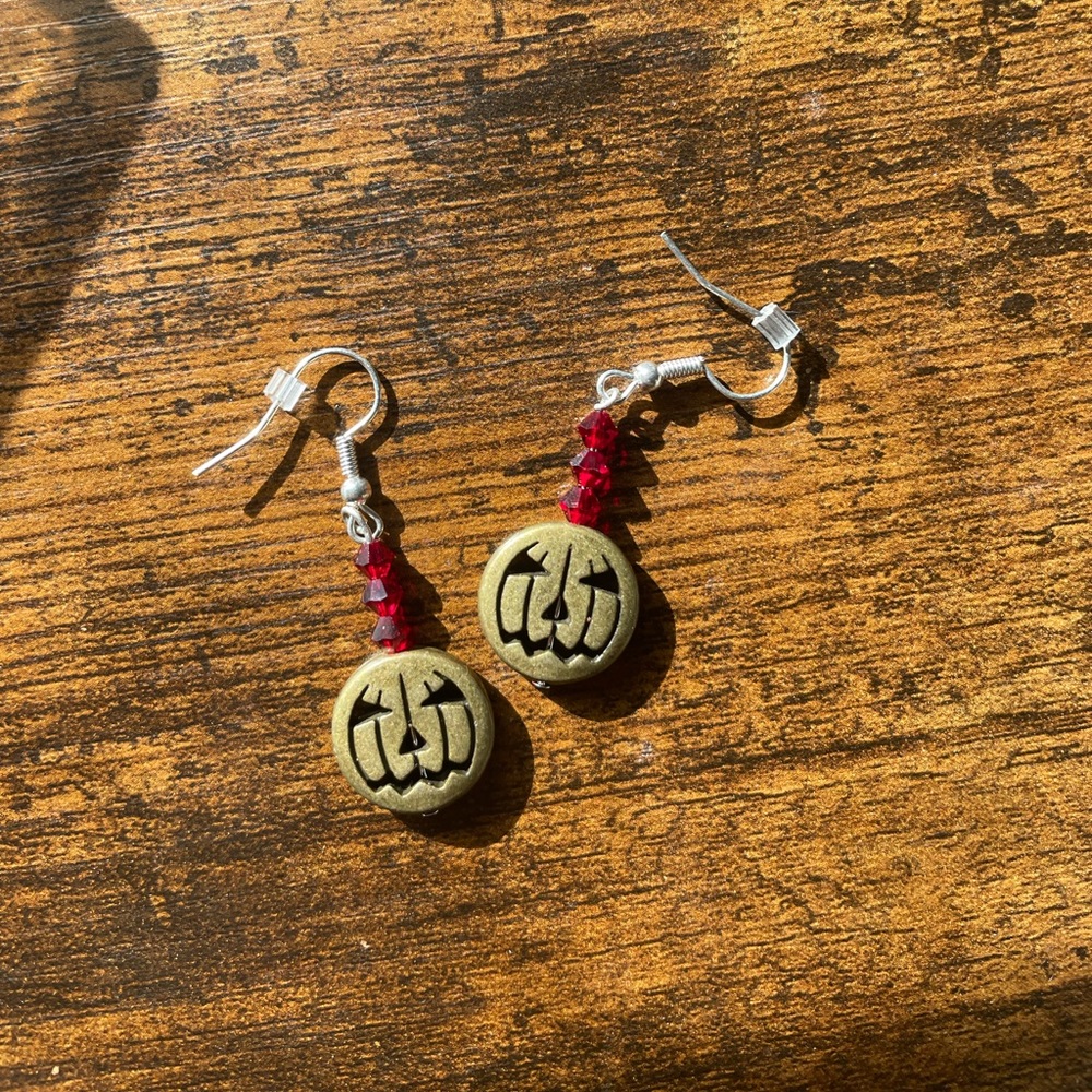 Blood Red Pumpkin earrings